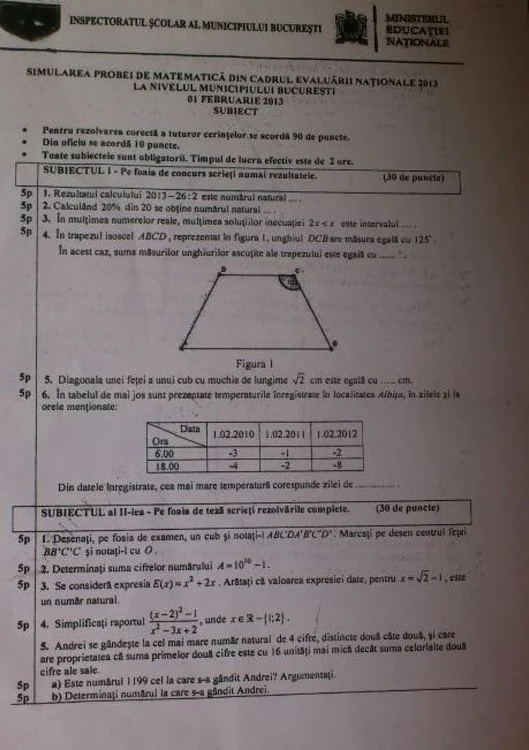 simulare mate evaluare nationala