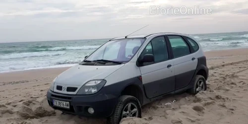 Autoturism 4x4 împotmolit nisip plaja Eforie Sursa Facebook Eforie Online