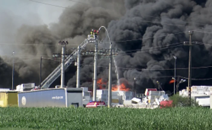 Incendiu lângă Buzău