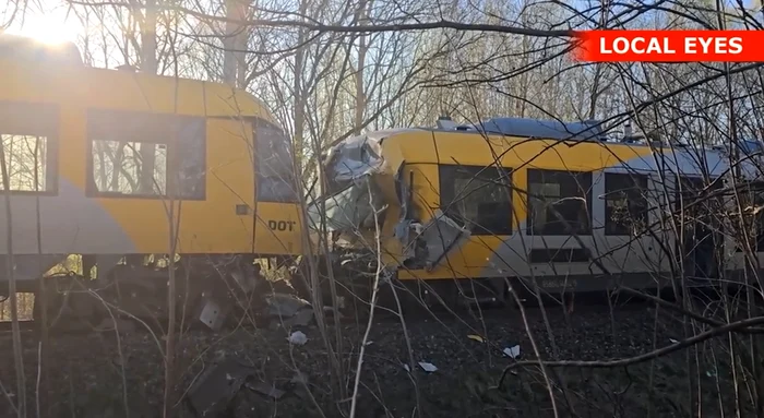 Accident feroviar grav în Danemarca. FOTO: captură video https://jyllands-posten.dk
