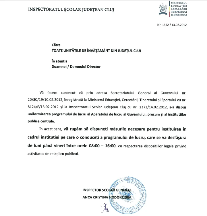 Adresa ISJ Cluj