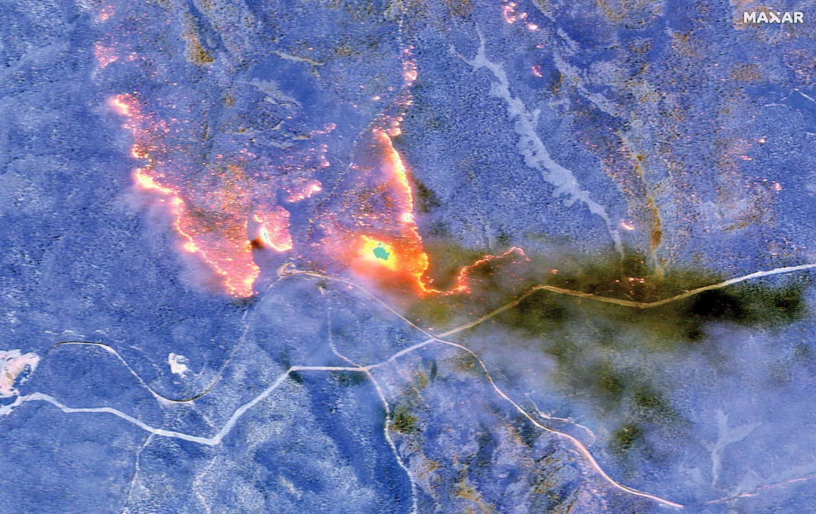 Incendiile din  estul Australiei,  văzute din satelit