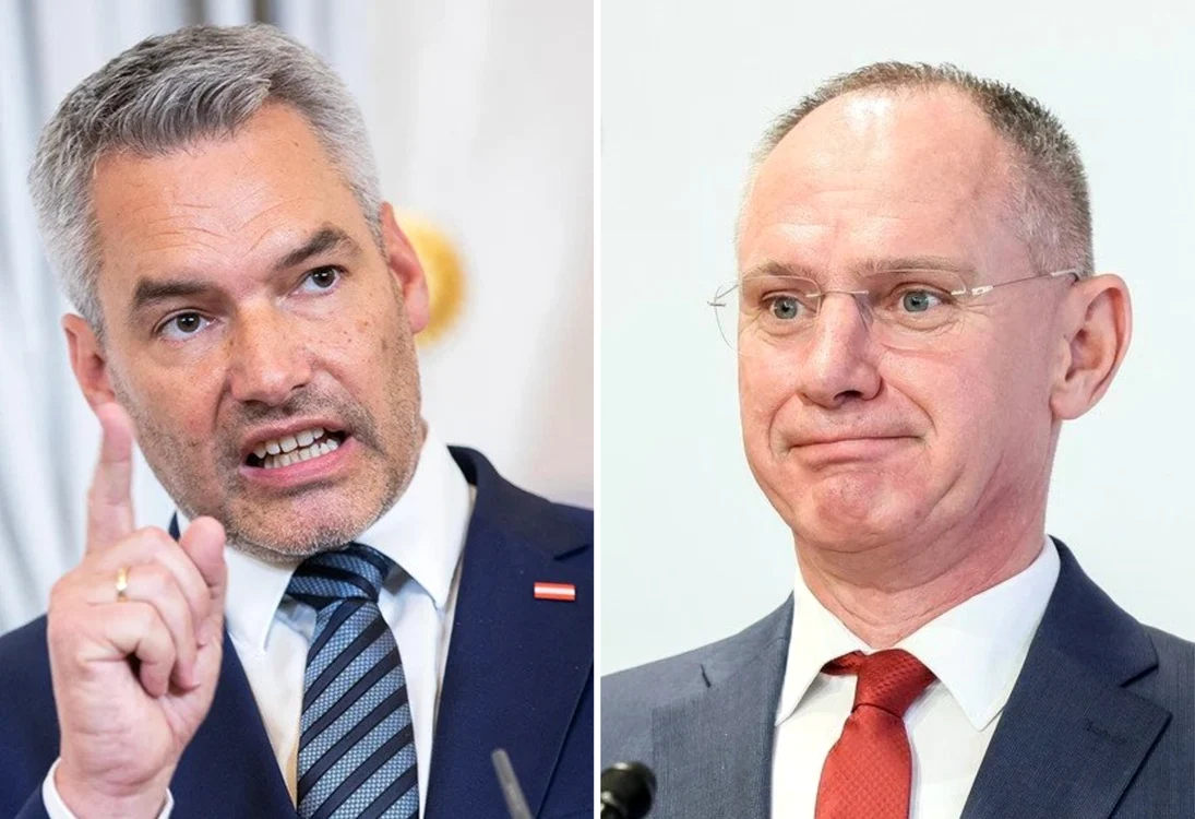 Gerhard Karner(dreapta) și Nehammer, cancelarul Austriei FOTO Profimedia