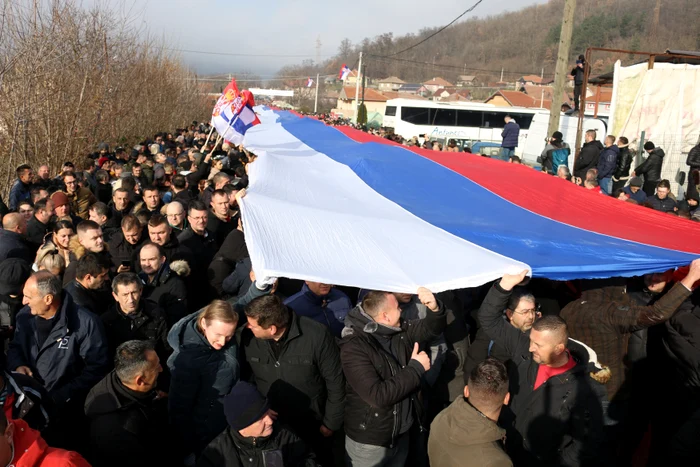 Protest organizat de sârbii din Kosovo FOTO Profimedia