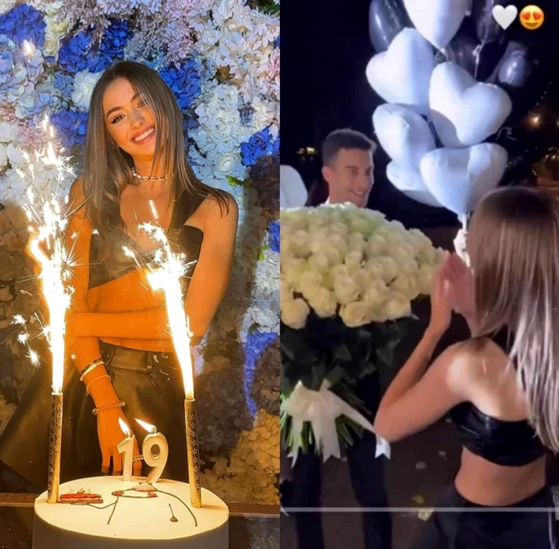 Iuliana Beregoi, surprinsă de Andrei Ivan cu un buchet de trandafiri Sursa Instagram