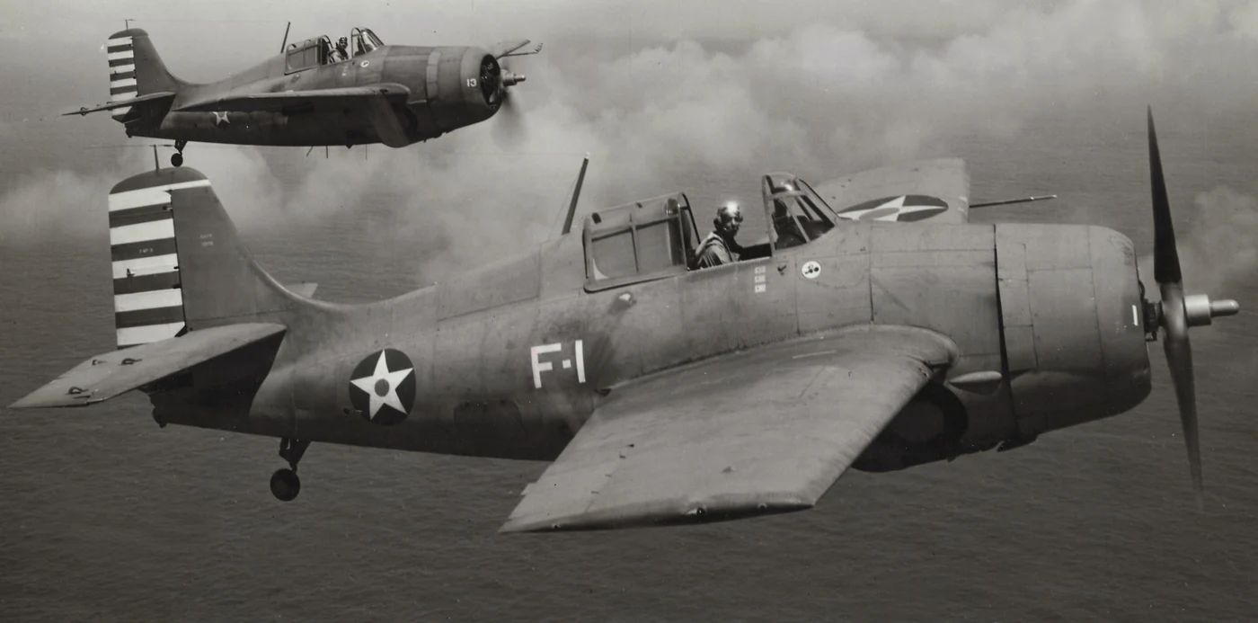 Butch O’Hare în plan apropiat,  pe un Grumman F6F Hellcat