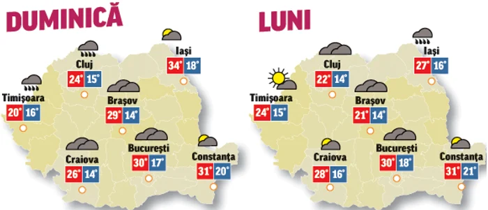 În următoarele două zile temperaturile vor fi în continuă scădere