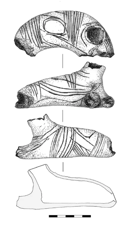 Vasul zoomorf de la Alexandria „Gorgan” (desen)