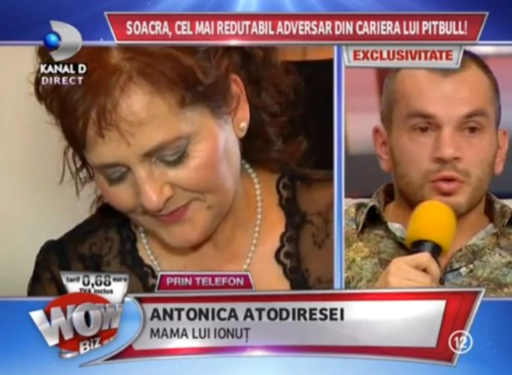 Ionuţ Atodiresei a fost foarte emoţionat când şi-a auzit mama (captură: Kanal D)