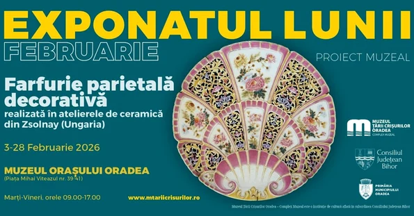 O farfurie de perete decorativă veche de peste un secol, exponatul lunii la Muzeul Țării Crișurilor