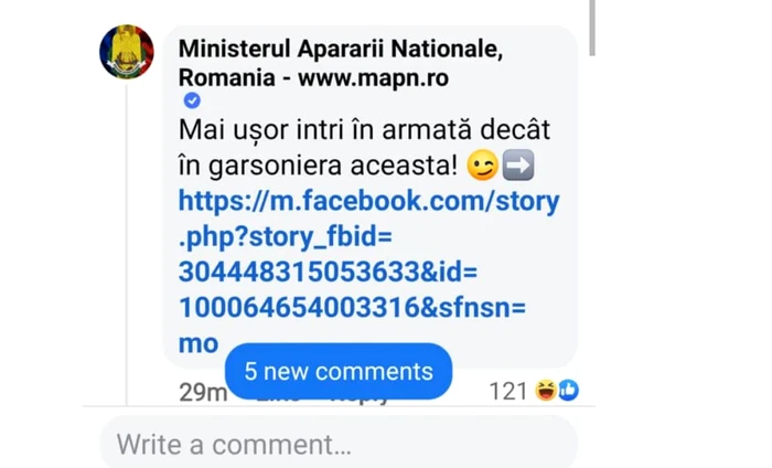 ministerul apararii nationale postare comica