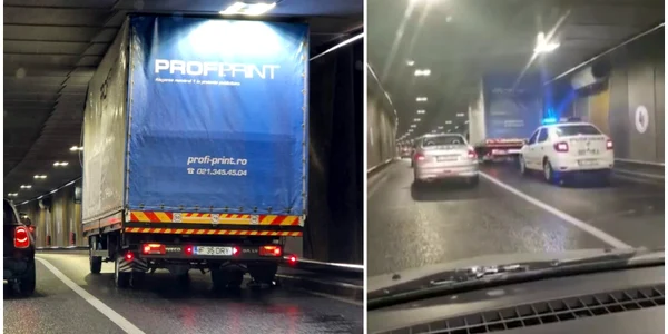 Camion blocat în Pasajul Unirii 