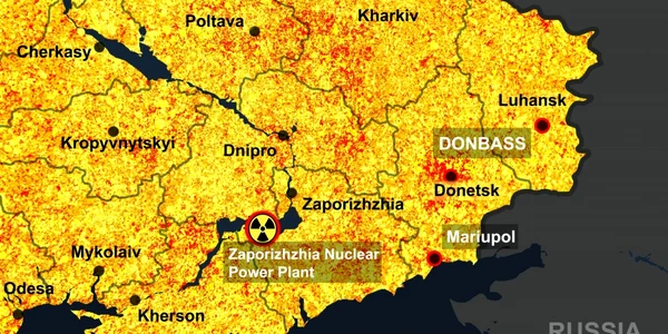  Harta cu oraşele din sud-estul Ucrainei - Centrala Nucleara Zaporojie - Mariupol -Donbas - Crimeea FOTO Shutterstock 