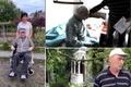 Cel mai vârstnic veteran de război din România - Ilie Ciocan de 109 ani din Galicea-Vâlcea  - alături de nepoţii care-l îngrijesc Foto colaj