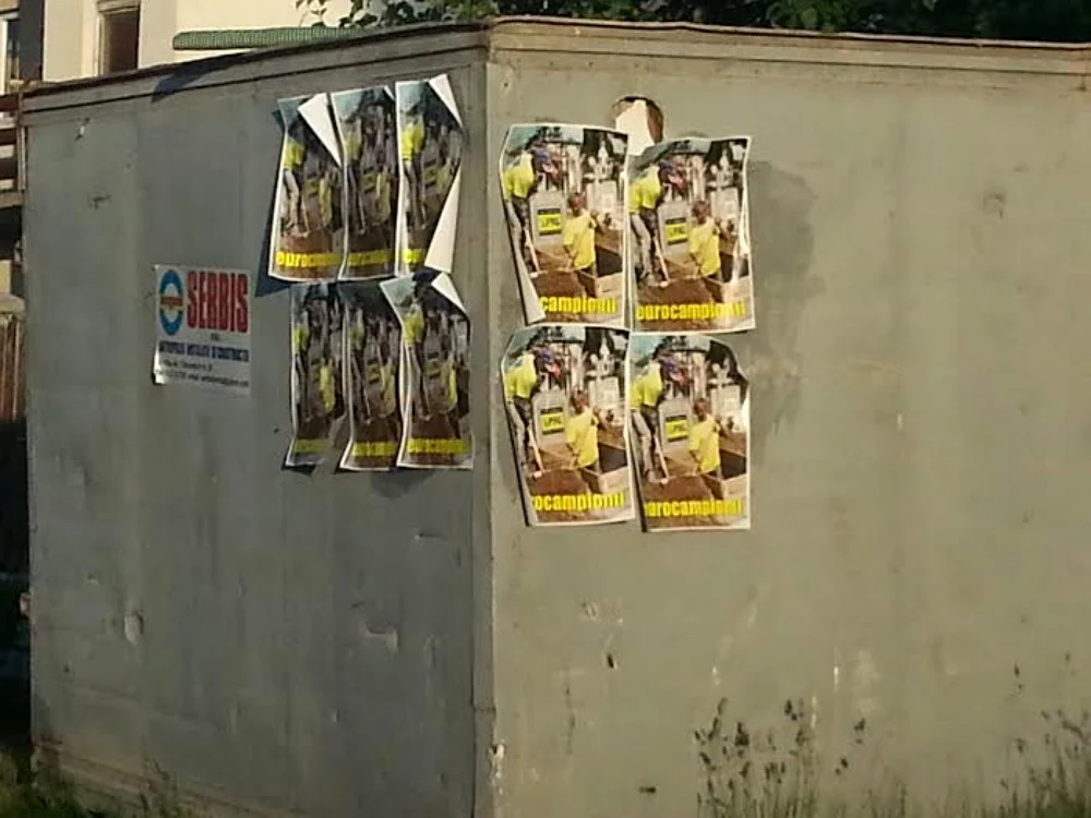 Afişele defăimătoare la adresa PNL au fost lipite prin oraş zilele trecute. FOTO: Bianca Sara