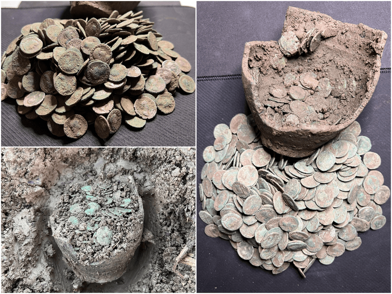 Descoperire arheologică importantă în Alba: cel mai mare tezaur de monede romane găsit cu detectorul de metale FOTO