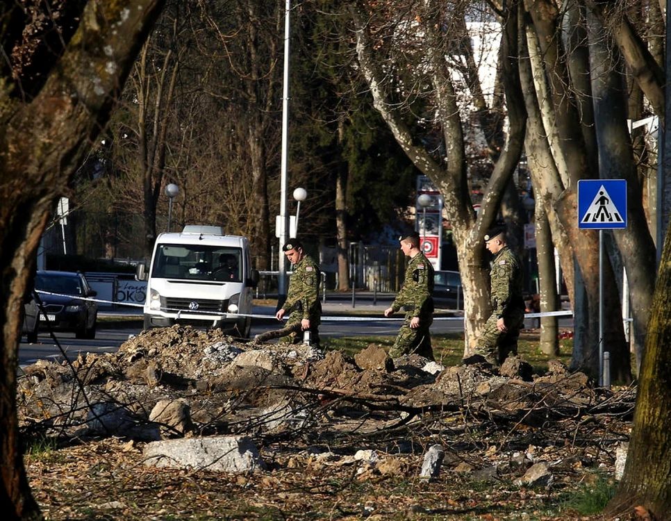 Locul prăbuşirii dronei militare Foto EPA EFE