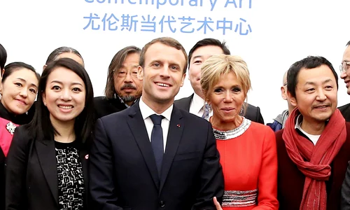 Emmanuel Macron and his wife Brigitte visit The Ullens Chinese Contemporary Art Centre Beijing jpeg