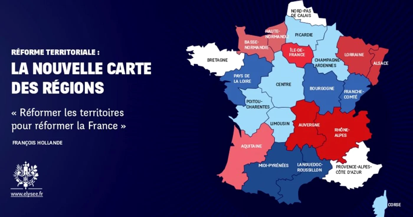 Noua hartă a regiunilor Franţei prezentată de preşedintele Hollande