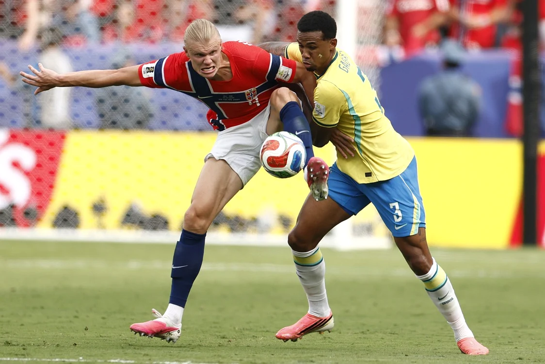 Haaland a reușit două goluri în meciul cu Brazilia (Foto: EPAImages)
