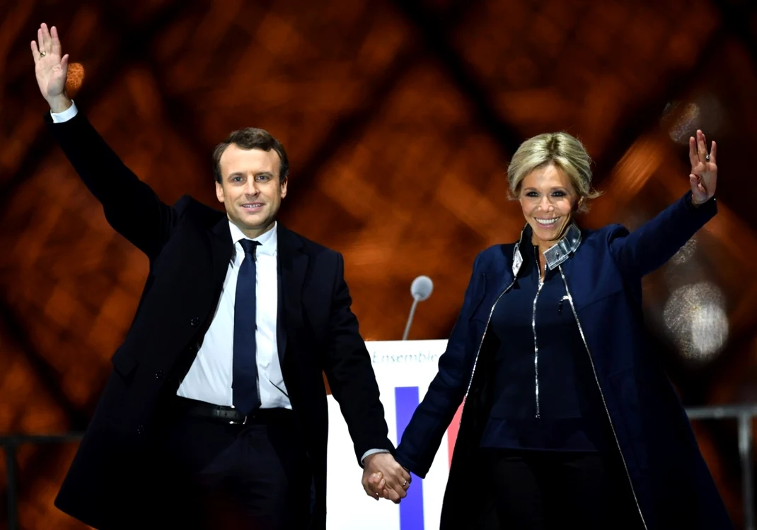 Emmanuel Macron si Brigitte Trogneux FOTO Anadolu Agency/Mediafax 