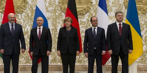 Negocieri la Minsk - Porosenko - Hollande - Merkel - Putin - Lukasenko FOTO AP