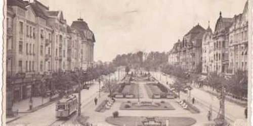 Tramvaiul electric pe Bulevardul Regele Ferdinand (astăzi Piața Victoriei) din Timișoara