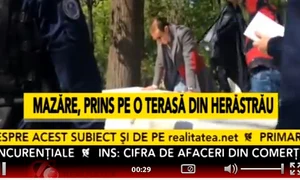 Radu Mazăre, ridicat de mascaţi de la o terasă din Herăstrău  (captură Realitatea TV) jpeg