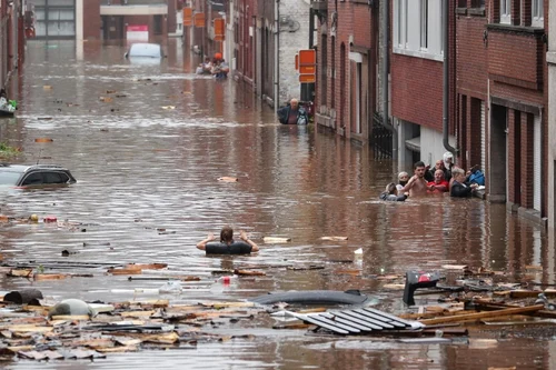 Distrugeri masive în urma ploilor torenţiale în Belgia. FOTO AFP