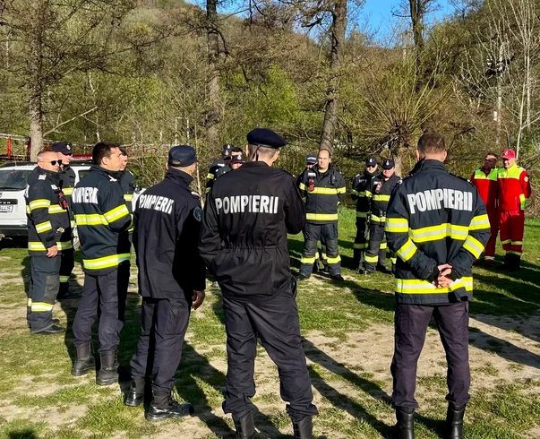 Mobilizare pentru stingerea focului FOTO: ISU Arges