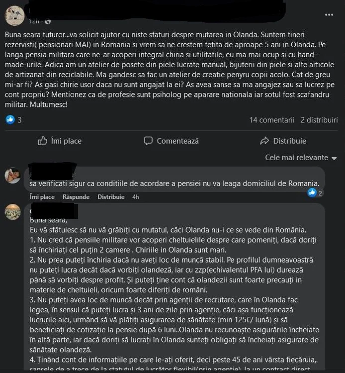 Postarea tinerei pensionare din MAI a stârnit numeroase comentarii SURSA Facebook