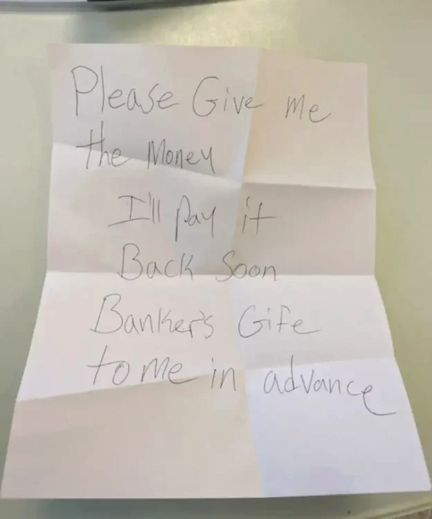 Mesajul folosit în timpul jafului