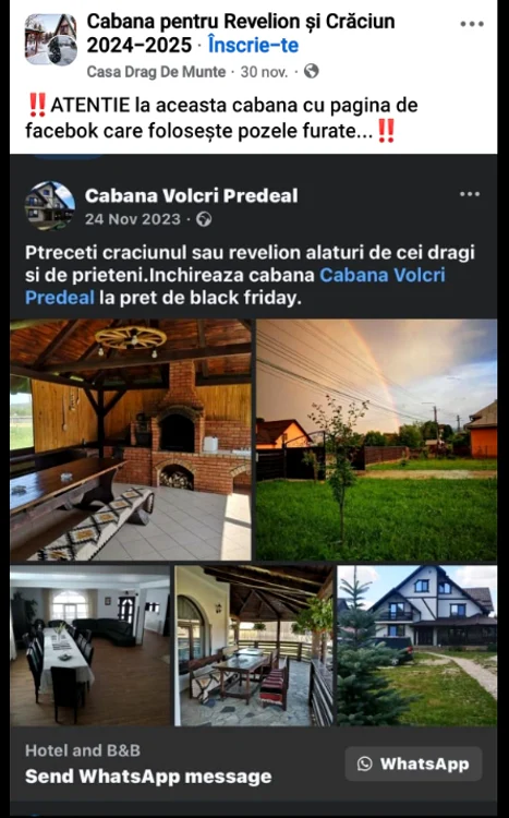 Atenționări cu privire la așa-zisă cabană Volcri. FOTO: FB