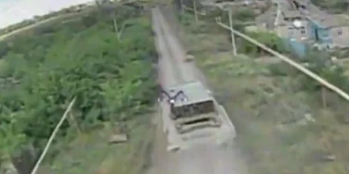 Forțele ucrainene au distrus o armă termobarică a rușilor cu o dronă Foto Captură video Twitter jpg