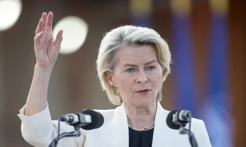 Ursula Von Der Leyen în vizită la baza militară Mihail Kogălniceanu, în Constanța. FOTO Inquam Photos / George Călin