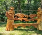 Parcul de aventură Cerna din Vaideeni - Vâlcea după a patra ediţie a festivalului naţional de sculptură cu drujba - cu mobilier sub formă de personaje din basme Foto Adevărul