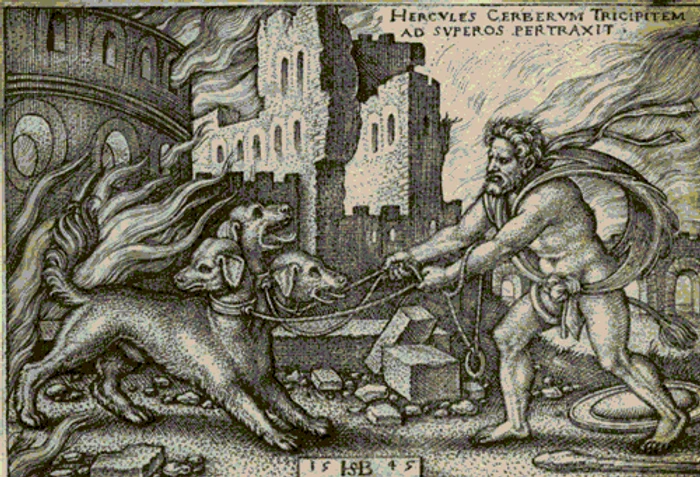 Hercules capturing Cerberus gif gif