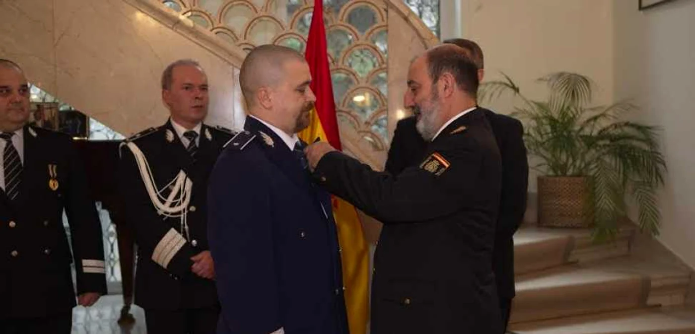 Marius Mayer, decorat de Ministerul de Interne din Spania pentru profesionalismul său FOTO IPJ Timiş
