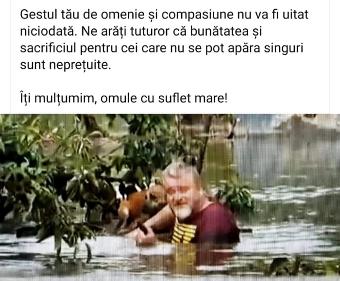 Bărbatul și-a riscat viața pentru a salva un cățel FOTO: FB