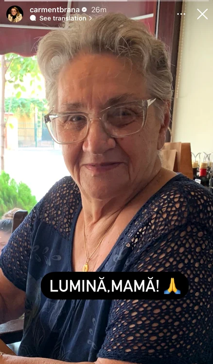 Carmen Tănase a anunțat moartea mamei sale / foto: Instagram 