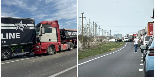 Accident aproape de Lugoj 2 tiruri 26 martie FOTO: Facebook/Radio România Reșița/Lugoj Info