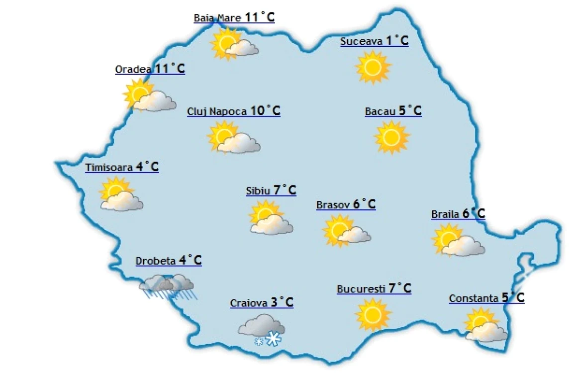 Joi şi vineri vremea va fi predominant frumoasă FOTO vremea.apropo.ro
