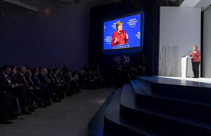 Angela Merkel la Forumul Economic Mondial de la Davos FOTO EPA-EFE