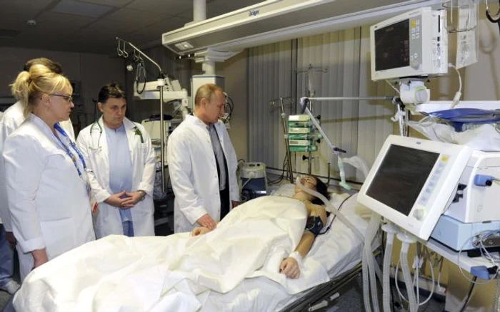 Maria Komissarova a fost vizitată de Vladimir Putin la spitalul din Soci FOTO Reuters