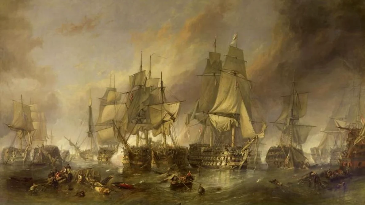 21 octombrie: Are loc bătălia de la Trafalgar, în urma căreia amiralul englez Nelson înfrânge flotele franceză şi spaniolă jpeg