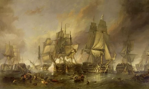 21 octombrie: Are loc bătălia de la Trafalgar, în urma căreia amiralul englez Nelson înfrânge flotele franceză şi spaniolă jpeg