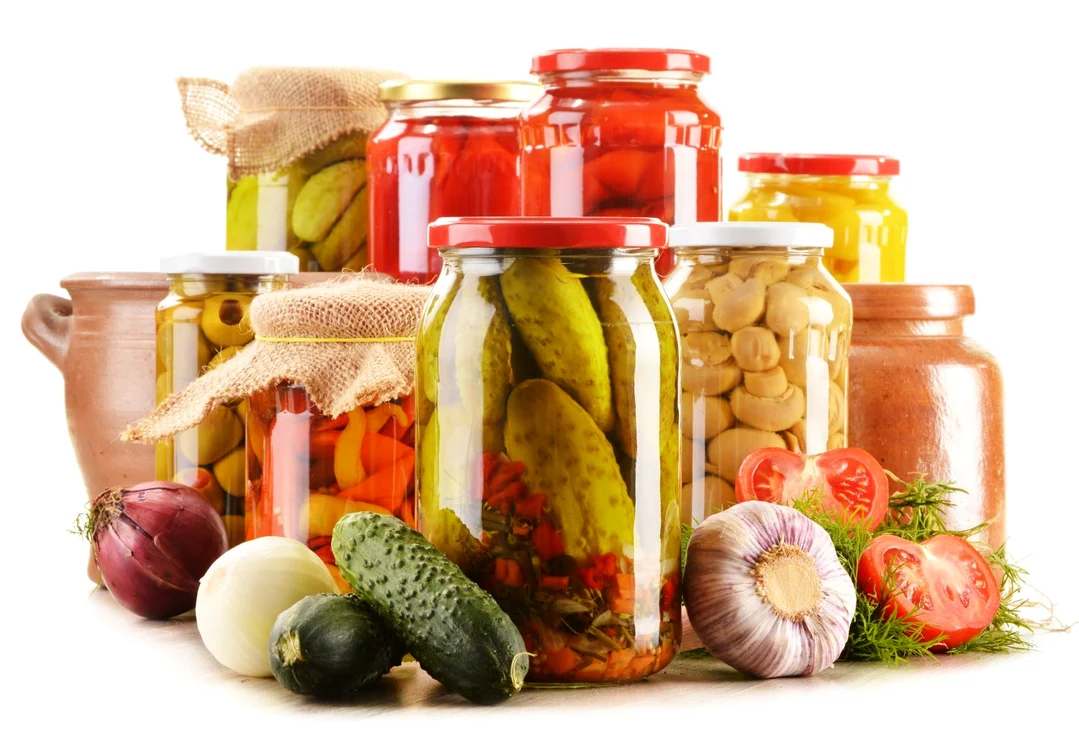 20330006   composition with jars of pickled vegetables  marinated food jpeg
