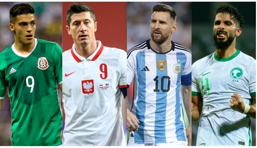 Jimenez (Mexic), Lewandowski (Polonia), Messi (Argentina), Al-Shehri (Arabia Saudită)