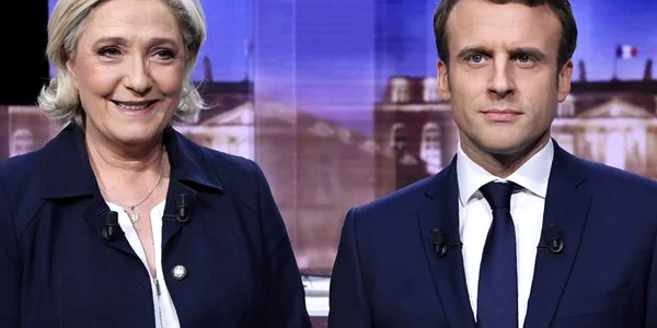 Le Pen Macron EPA