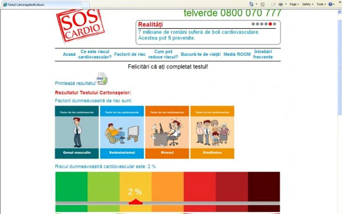 La final, Testul Cartonaşelor îţi spune care este riscul tău cardiovascular.